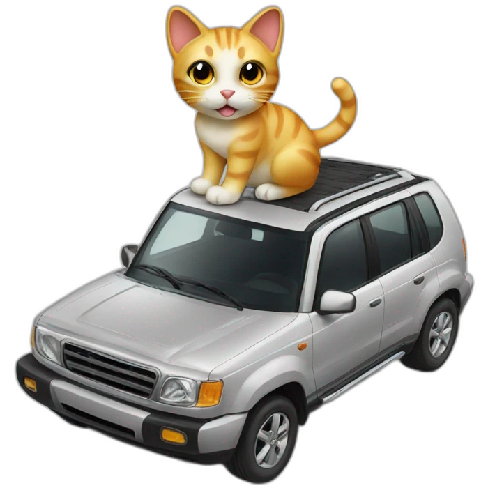 cat on top of a car emoji