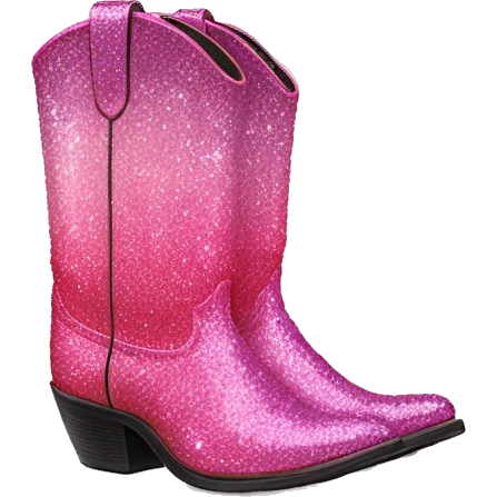 Pink ombre cowgirl boots with glitter  emoji