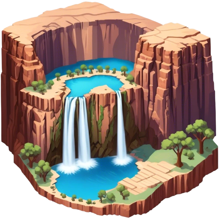Havasu Falls, Grand Canyon isometric emoji