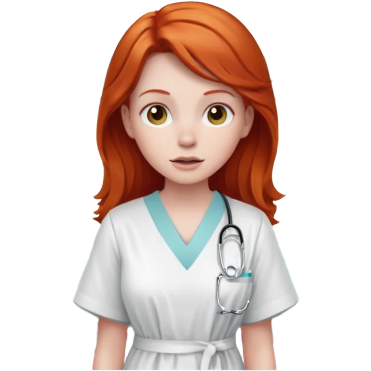 Redhead with ghost hospital  emoji