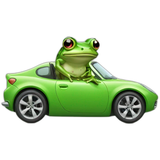 frog with a car emoji