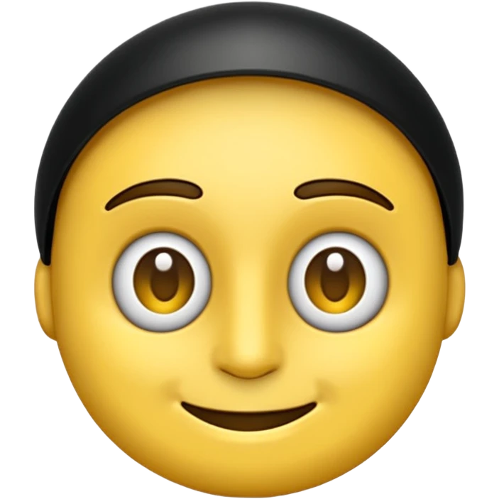 Crea un'emoji di EMON, robottino simpatico, stile cartoon piatto, colori nero, bianco e giallo, espressione felice con sorriso grande, occhi luminosi. PNG trasparente, 128x128 px, chiaro e leggibile.
 emoji