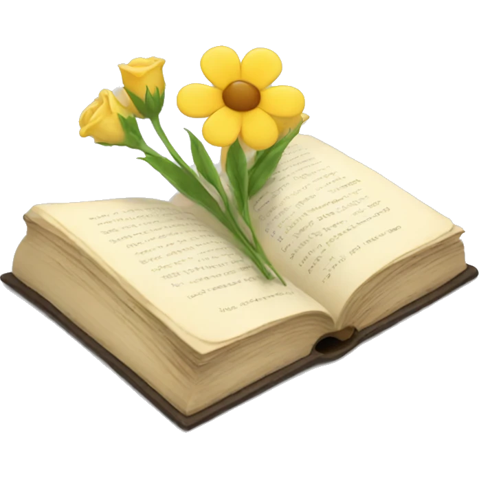 book with neutral flowers emoji