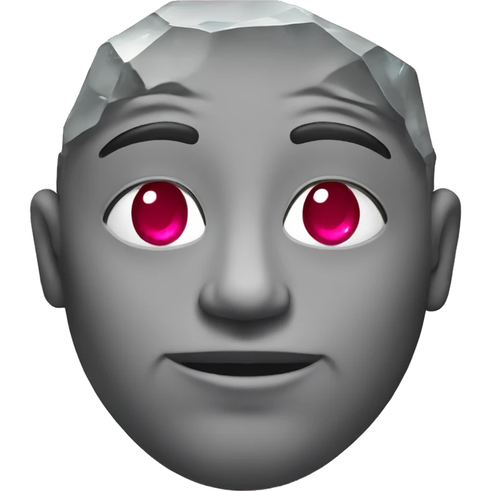 stone face empji with ruby diamond emoji