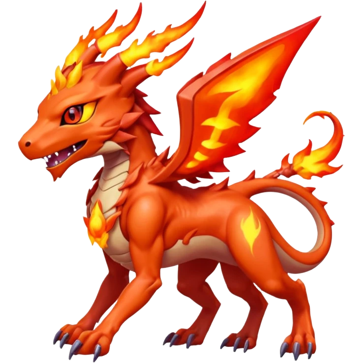 Beautiful Fiery Aesthetic Fakémon-Pokémon-Spectrobes-Digimon-hybrid-creature emoji