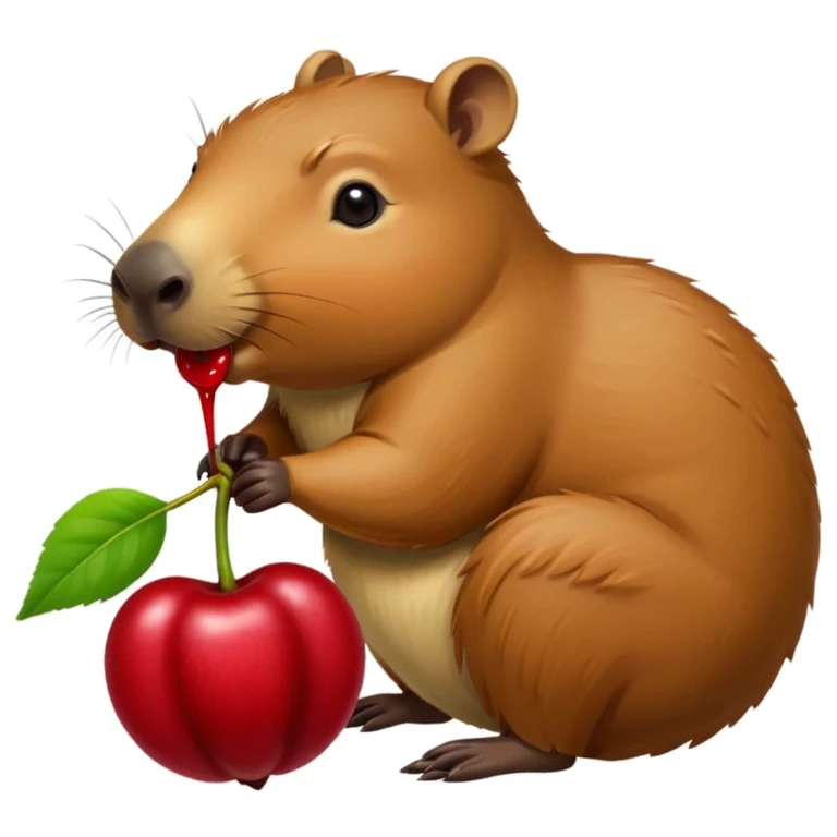 Eating cherry capybara emoji