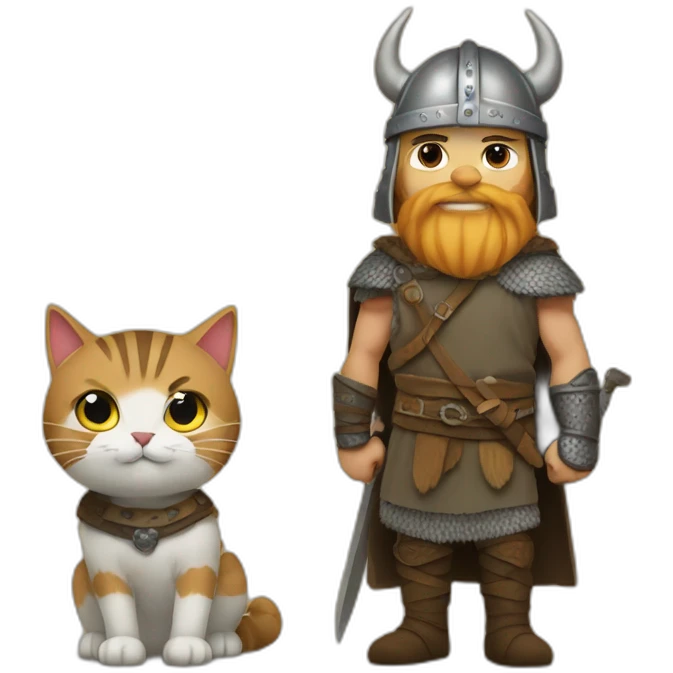 Viking and cat  emoji