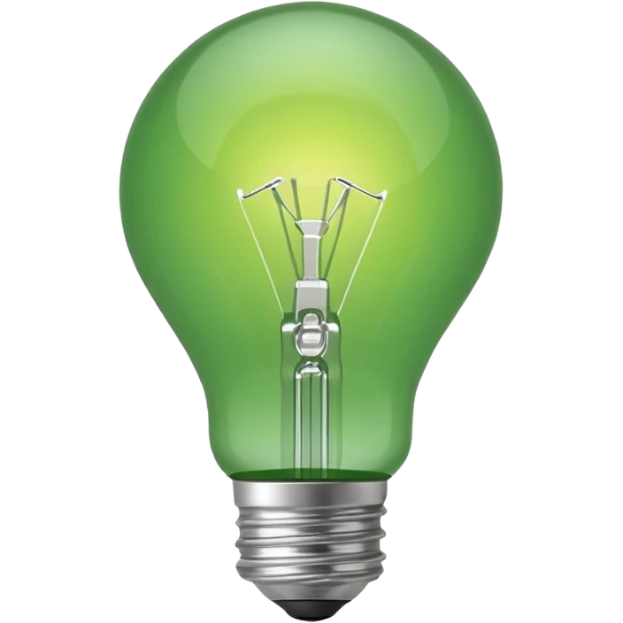 Small icon emoji of idea bulp, minimum details, green #36a767 main color emoji