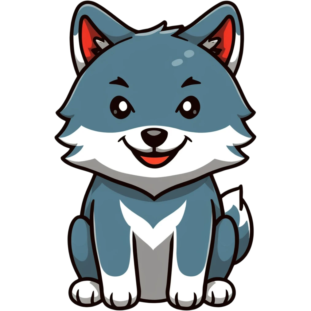 happy wolf emoji
