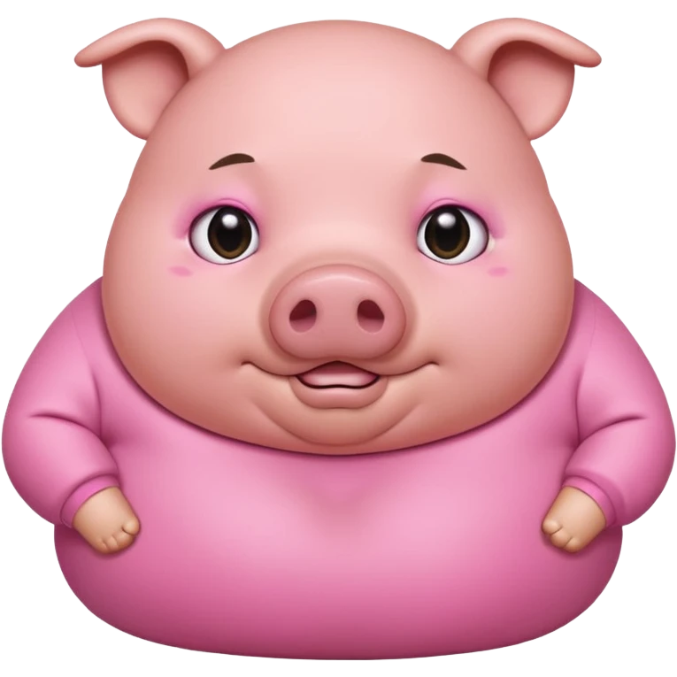 fat pig wearing swaet emoji