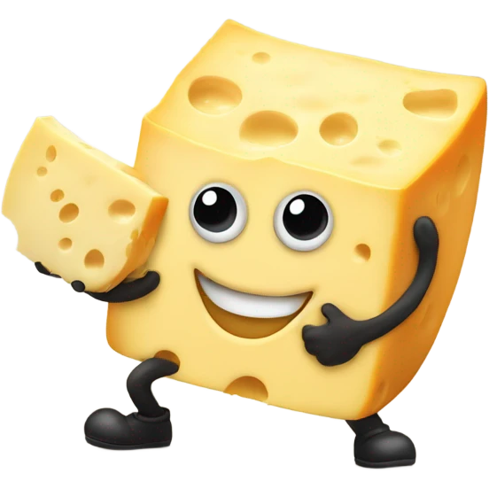 Cheese with feet and tap dancing  emoji