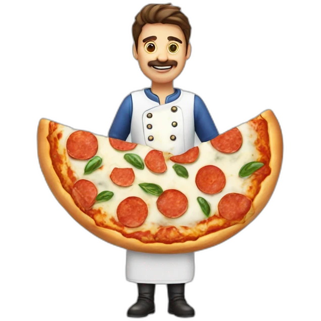 Italian with pizza mozzarella and scuzi emoji
