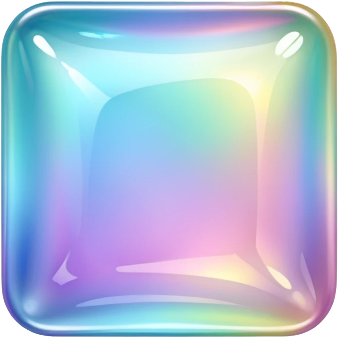 Sparkly glossy Pastel iridescent glass square emoji