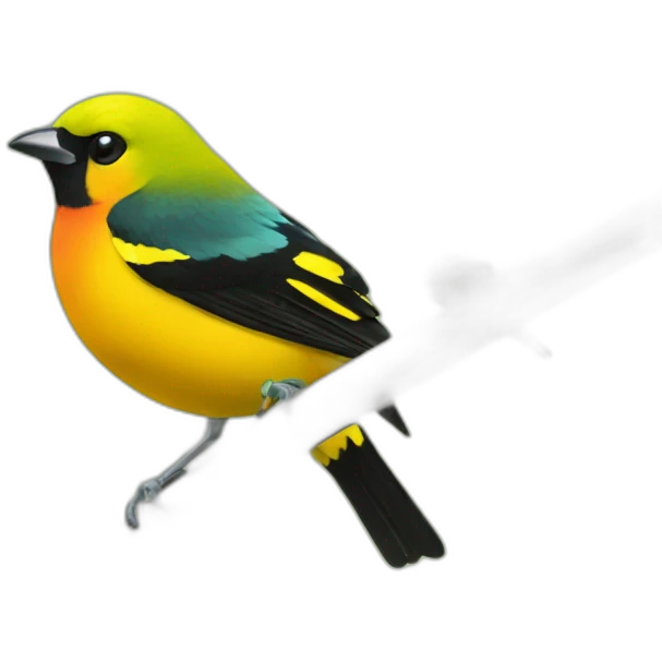 tanager taking a photo emoji