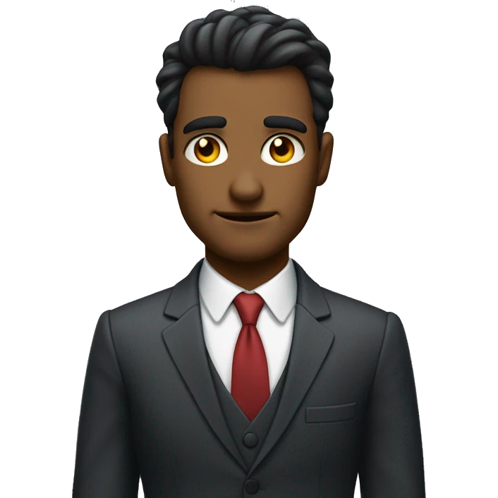 emoji sigma furrowed brow, smirk, suit chiseled jawline emoji