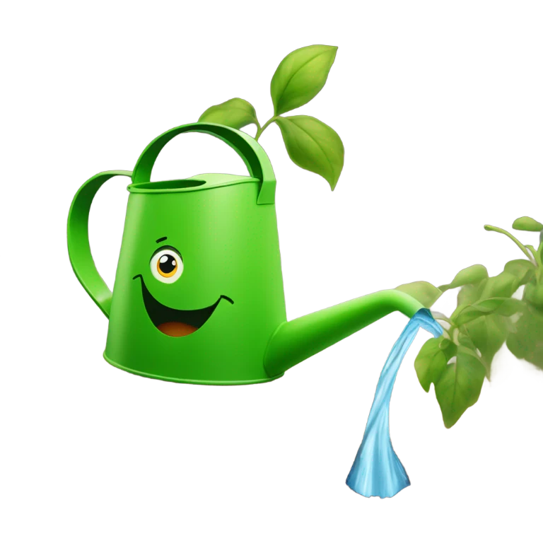 seed on the ground being watered by a watering can emoji