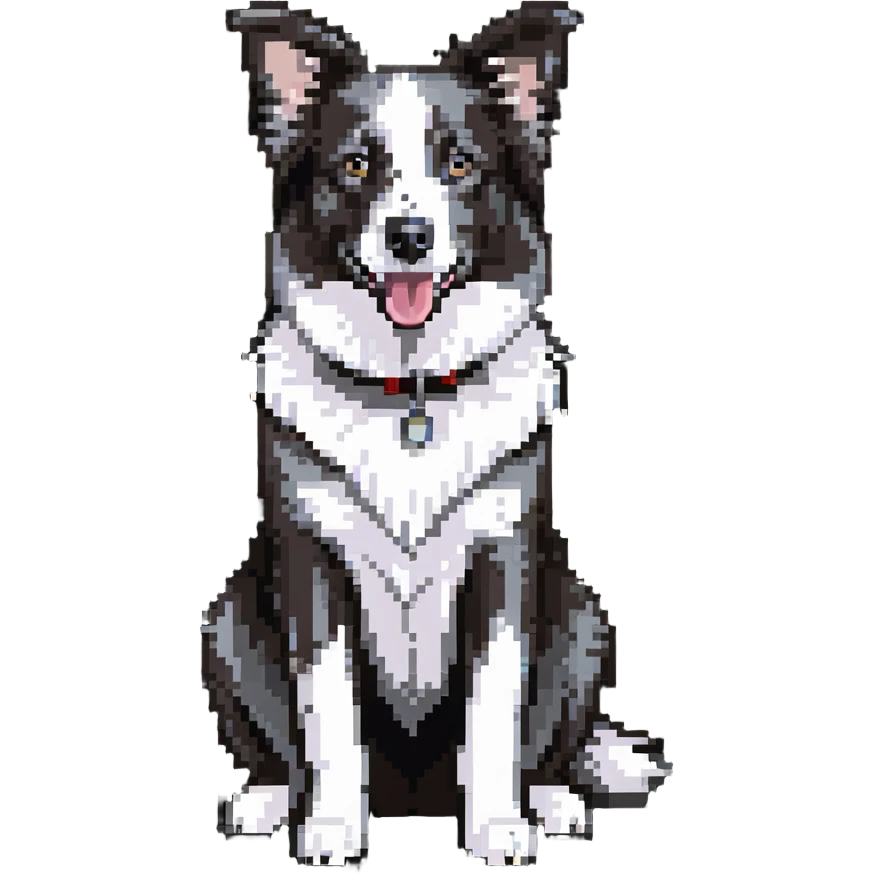 Merle border collie dog sitting emoji