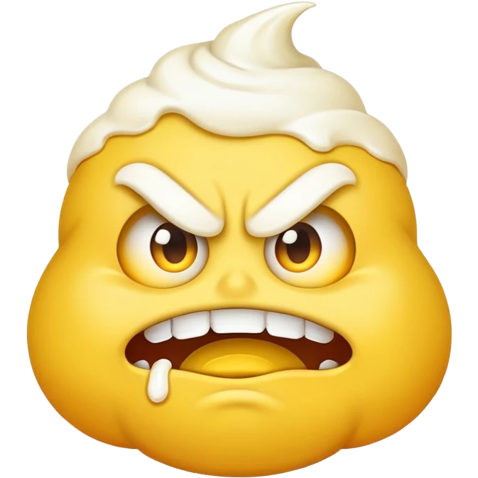 and angry emoji with white cream emoji