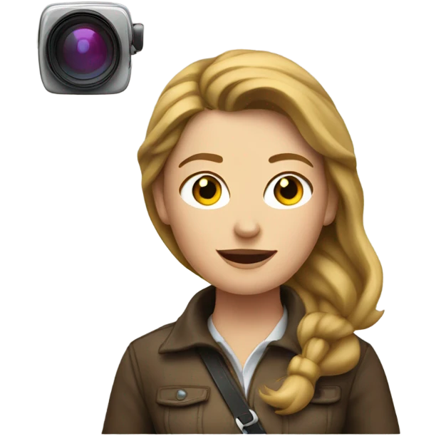 White woman filming horseback riding emoji