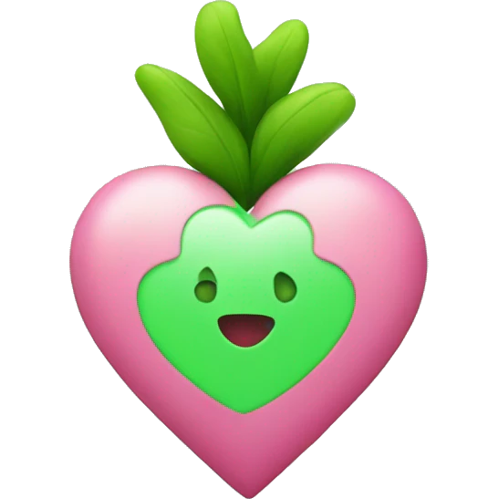 Green and pink heart emoji
