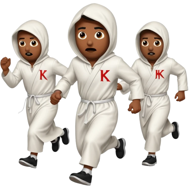Kkk running after a black man  emoji