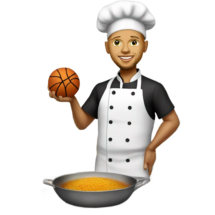 Chef-style Chef-costume Stephen Curry – Chef Curry cooking a basketball emoji