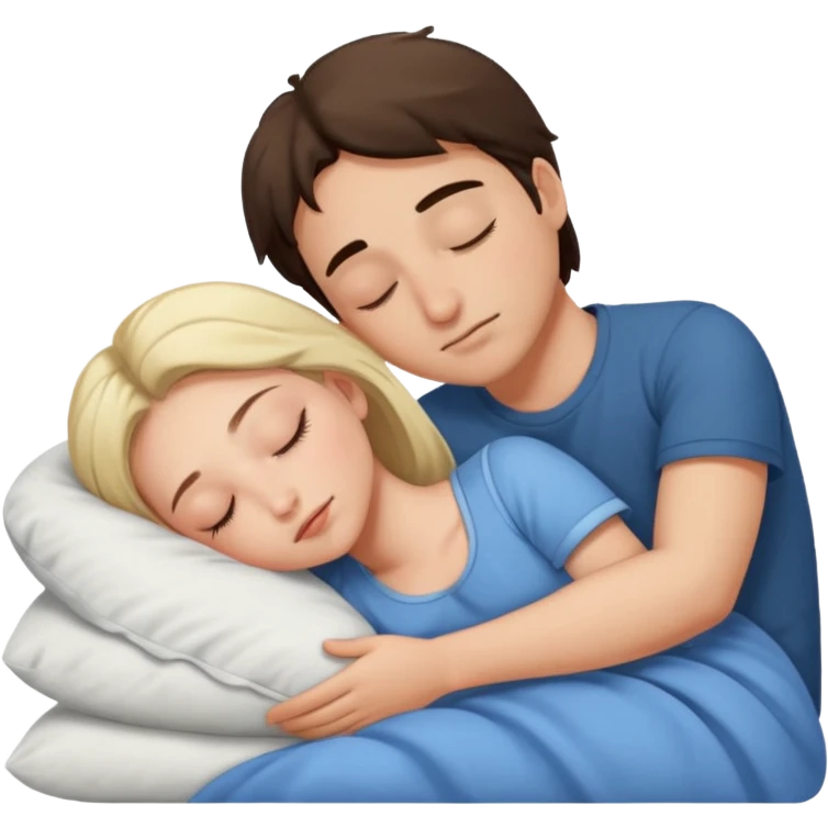 a naked girl and guy sleeping emoji