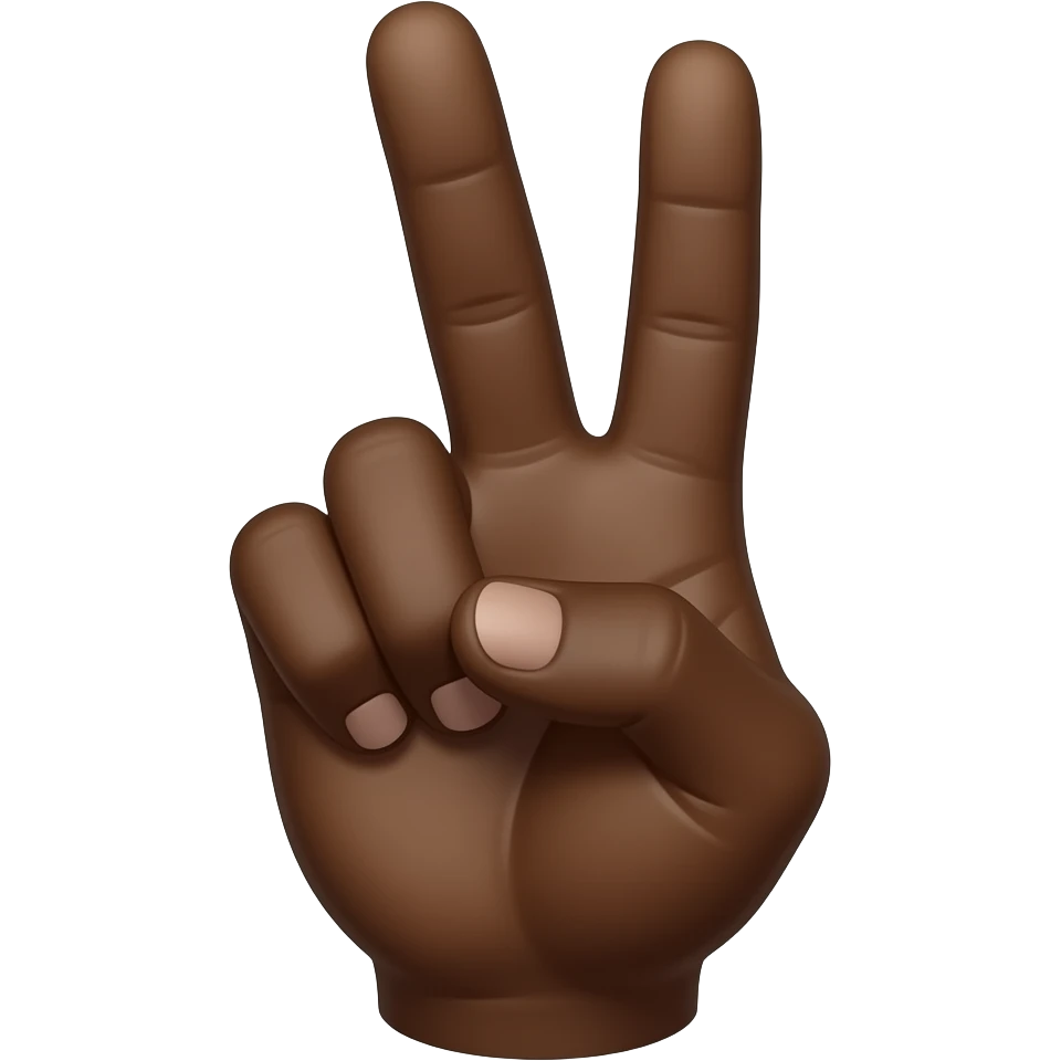 2 fingers 1 thumb black skin emoji