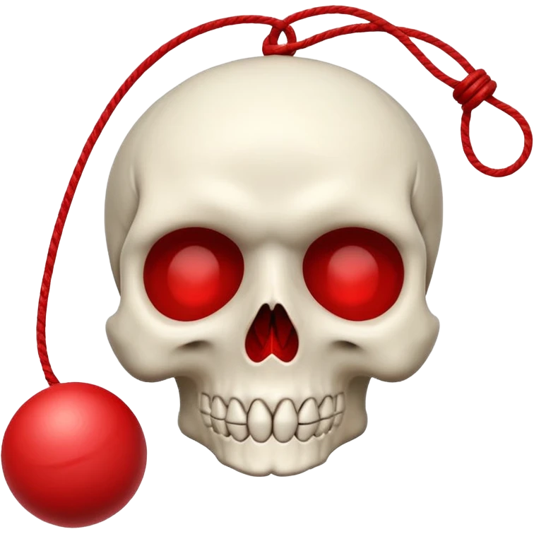 Skull Yo-Yo with a string going up emoji