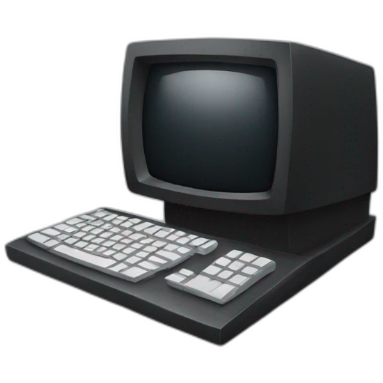 Black computer on web emoji