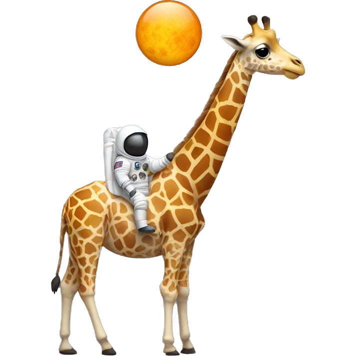 Giraffe with astronaut costume emoji