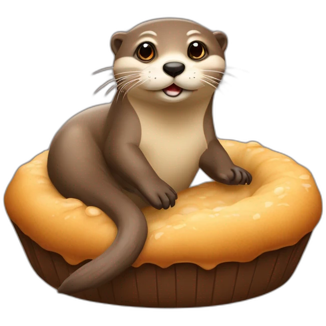 Loutre sur une tortu emoji