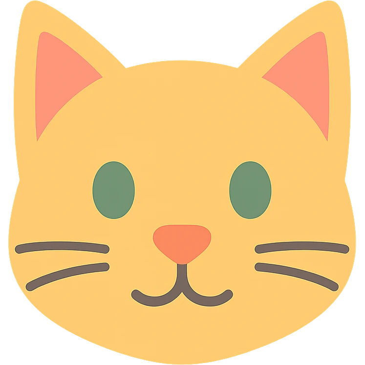 cat face icon with color emoji