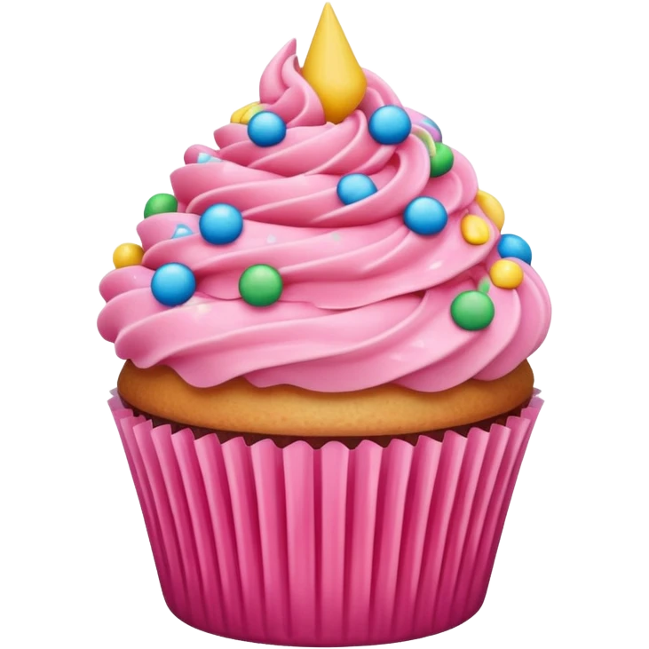 Cupcake with pink icing emoji