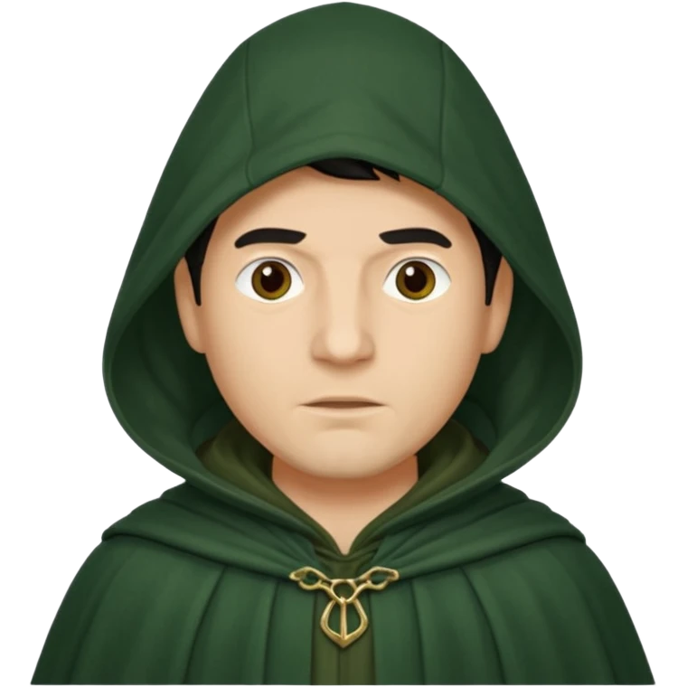 man waring dark green cloak like in the traitors tv show emoji