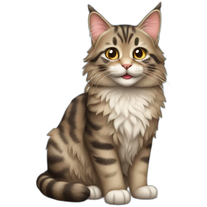 happy main coon tabby cat emoji