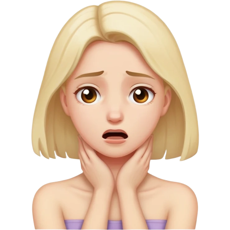 girl holding neck in agony emoji