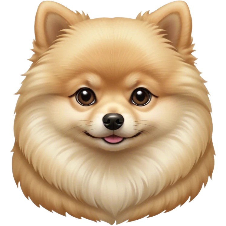 Cinematic Noble Cream Pomeranian Portrait Emoji, Poised and regal, with a compact, fluffy build and a pristine, well-groomed cream Fur, deep-set soulful dark eyes, Simplified yet sharp and sophisticated features, highly detailed, glowing with a soft, dignified glow, high shine, intelligent and spirited, stylized with an air of elegance, focused and attentive, soft glowing outline, capturing the essence of a watchful and confident companion, so majestic it feels as though it could prance out of the screen with effortless authority! emoji