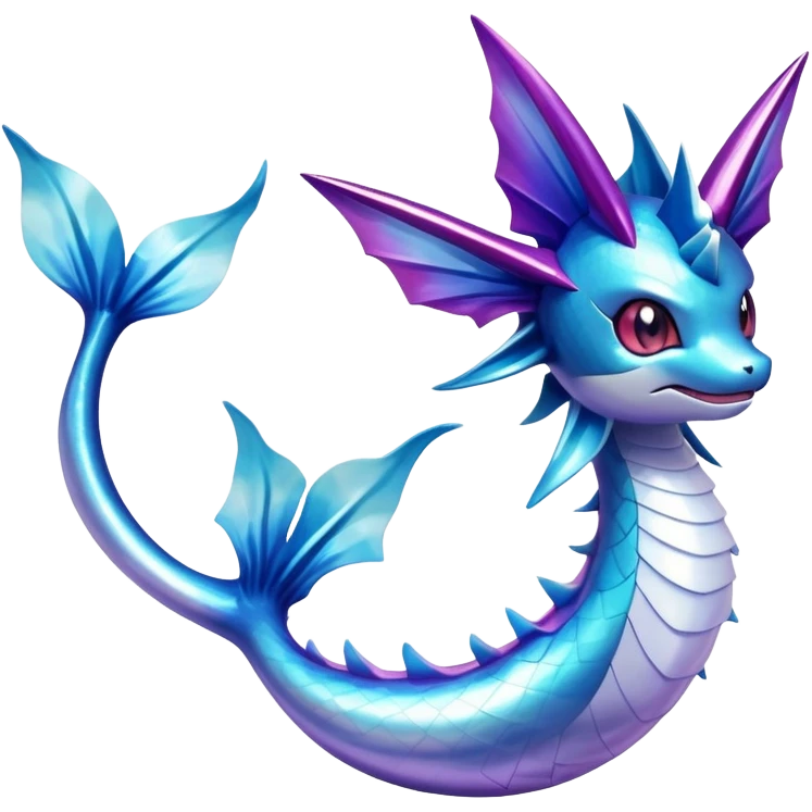 Shiny iridescent Vaporeon-Milotic-Latios-fakemon-hybrid emoji