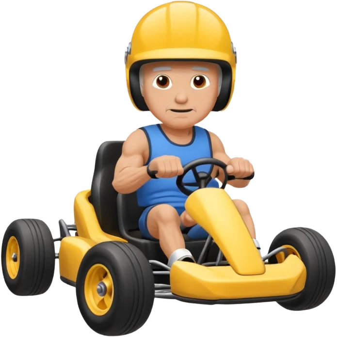 Muscular old guy in gokart emoji