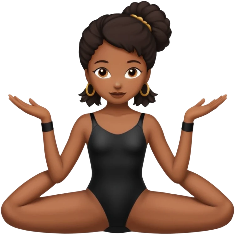 Black girl touching her toes emoji