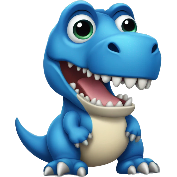 kwaii blue t-rex cartoon  emoji
