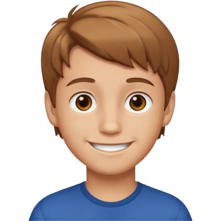 A boy with light brown hair and brown eyes and white skin emoji