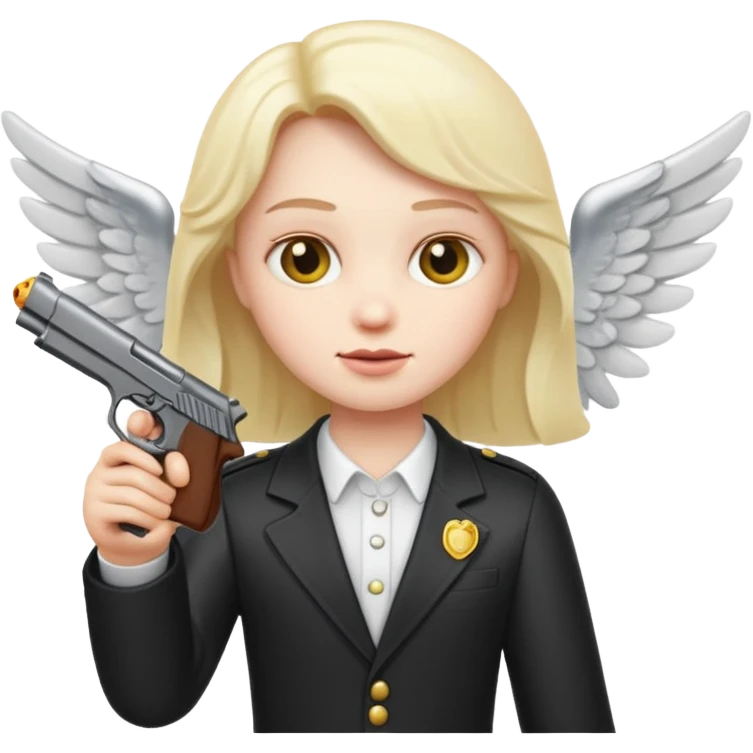 Emoji de ángel con pistola emoji