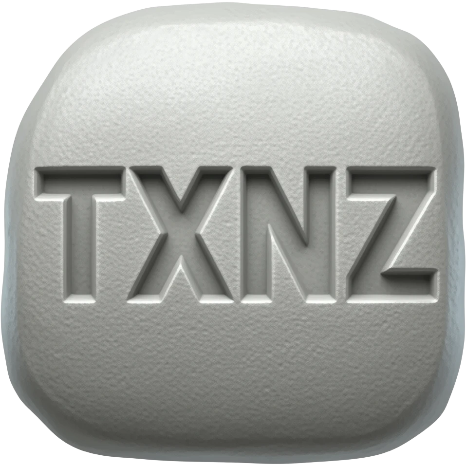 Create the letters TXNZ in a rock form emoji