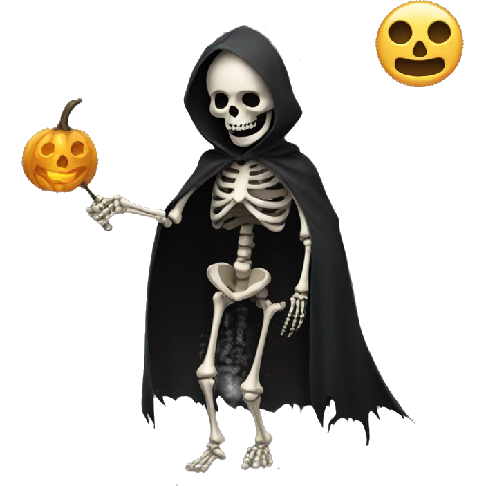 skeleton wearing a dark cloak emoji