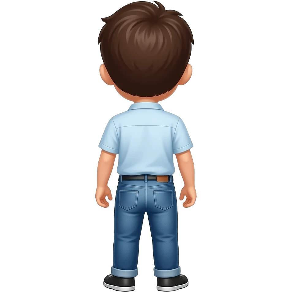 Boy butt/ long jeans/ short sleeve shirt emoji