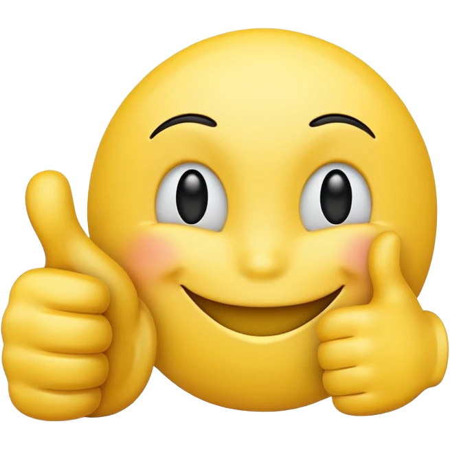thumbs up with smiley face emoji