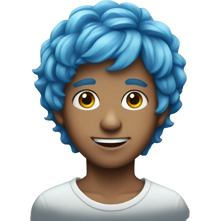 blue haired boy portrait emoji