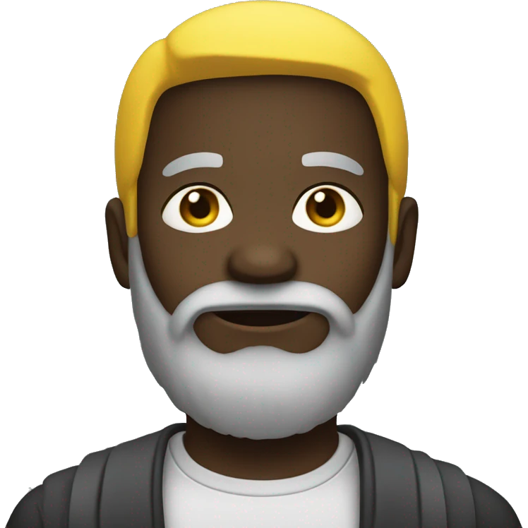 dark-skinned boy in yellow gray beard  emoji